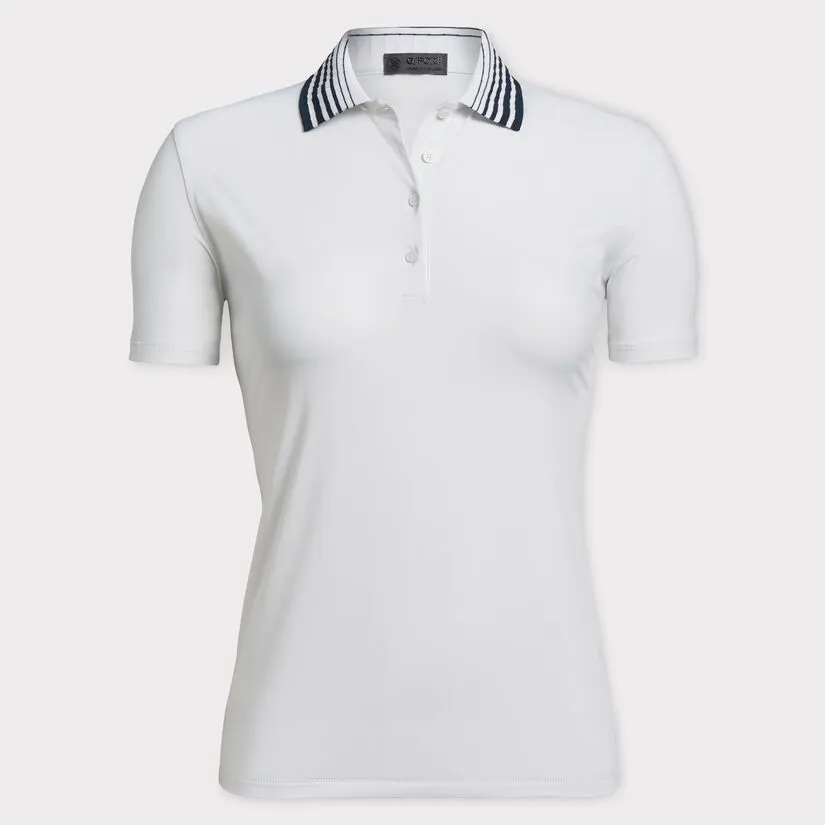PLEATED COLLAR SILKY TECH NYLON POLO