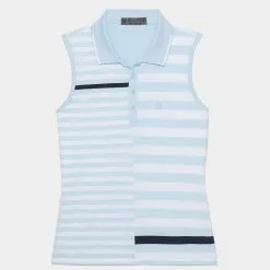 BOLD STRIPE TECH JERSEY SLEEVELESS POLO