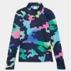 COLOUR BLEND CAMO JERSEY QUARTER ZIP MID LAYER
