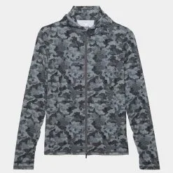 ICON CAMO HOODED TECH INTERLOCK FULL ZIP MID LAYER