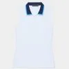 GRADIENT COLLAR SILKY TECH NYLON SLEEVELESS POLO