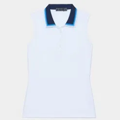 GRADIENT COLLAR SILKY TECH NYLON SLEEVELESS POLO