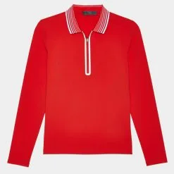 FEATHERWEIGHT SILKY TECH NYLON QUARTER ZIP POLO