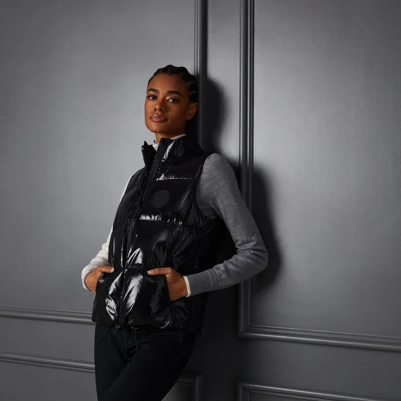 QUILTED POLISHED NYLON MERINO WOOL LINED PUFFER VEST - Image 2