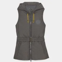 MERINO WOOL LINED QUILTED NYLON HOODED PUFFER VEST