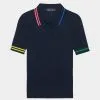 CONTRAST COLLAR RIB COTTON BLEND POLO