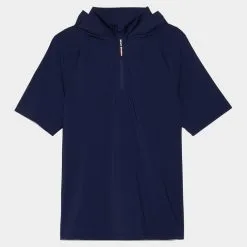 TECH NYLON SHORT SLEEVE OPS QUARTER ZIP HOODED SLIM FIT PULLOVER