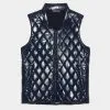 QUILTED POLISHED NYLON WOOL LINED SLIM FIT PUFFER VEST
