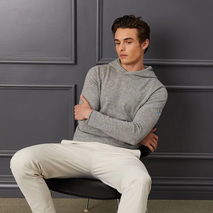 CASHMERE BLEND SLIM FIT HOODED PULLOVER SWEATER - Image 2