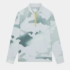 GRADIENT CAMO TECH INTERLOCK QUARTER ZIP SLIM FIT MID LAYER