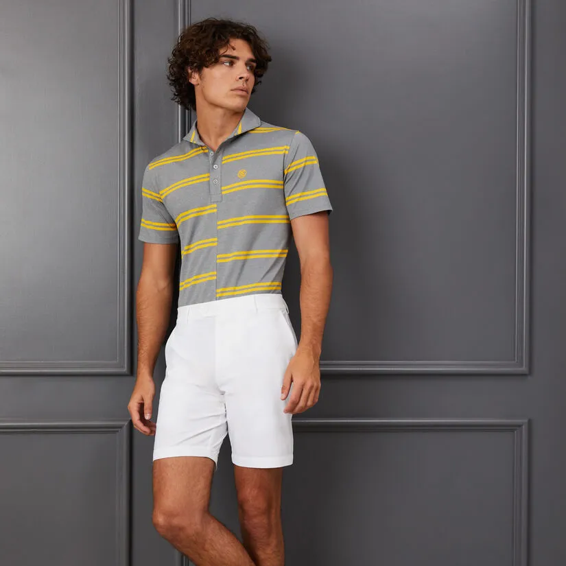 OFFSET STRIPE MODERN SPREAD COLLAR TECH PIQUÉ SLIM FIT POLO - Image 2