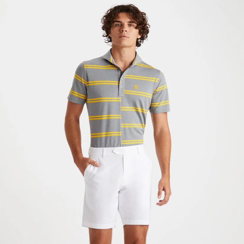 OFFSET STRIPE MODERN SPREAD COLLAR TECH PIQUÉ SLIM FIT POLO - Image 3