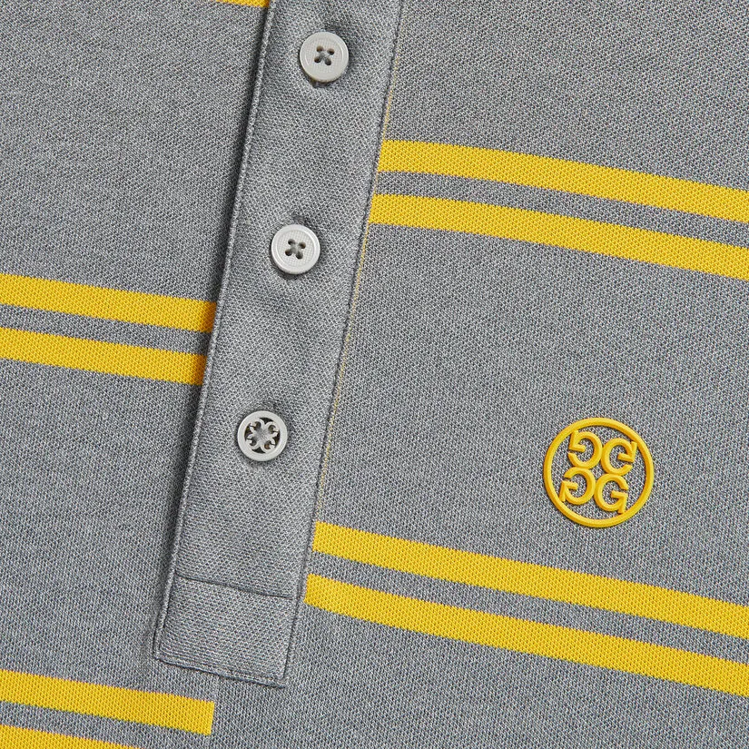 OFFSET STRIPE MODERN SPREAD COLLAR TECH PIQUÉ SLIM FIT POLO - Image 6