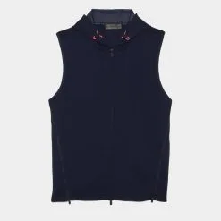 DOUBLE KNIT SPACER JERSEY HOODED SLIM FIT FULL ZIP VEST