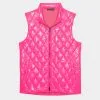 QUILTED COATED NYLON WOOL LINED SLIM FIT PUFFER VEST