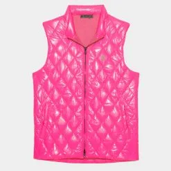 QUILTED COATED NYLON WOOL LINED SLIM FIT PUFFER VEST