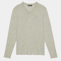 CONTRAST V NECK SLIM FIT CASHMERE SWEATER