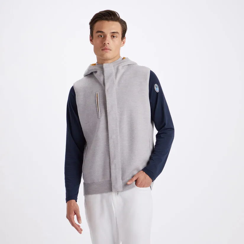 HOODED MERINO WOOL SLIM FIT FULL ZIP VEST - Image 3