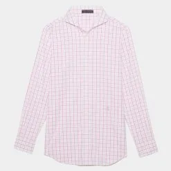TATTERSALL PLAID MODERN SPREAD COLLAR NYLON WOVEN SLIM FIT SHIRT