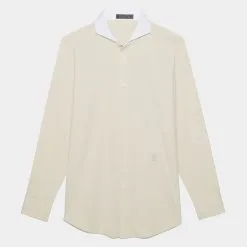 CONTRAST MODERN SPREAD COLLAR NYLON WOVEN SLIM FIT SHIRT